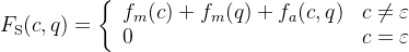 F_{\mathrm{S}}(c, q)=\left\{\begin{array}{ll}f_{m}(c)+f_{m}(q)+f_{a}(c, q) & c \neq \varepsilon \\0 & c=\varepsilon\end{array}\right.