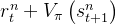 r_t^n + V_{\pi}\left(s_{t+1}^{n}\right)
